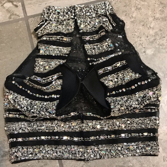 JVN By Jovani Beaded Two Piece Prom Formal Dress - Picture 3 of 7